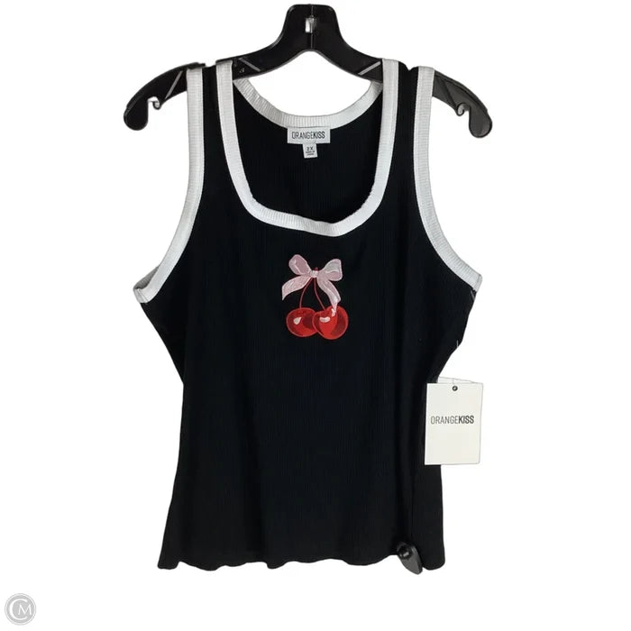 Top Sleeveless By Clothes Mentor In Black & Red, Size: 2x