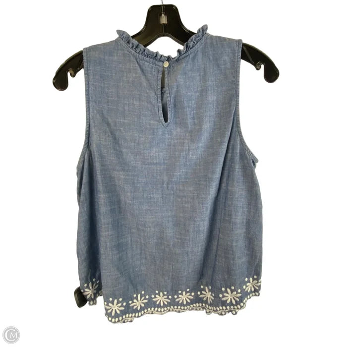 Top Sleeveless By J. Crew In Blue Denim, Size: S