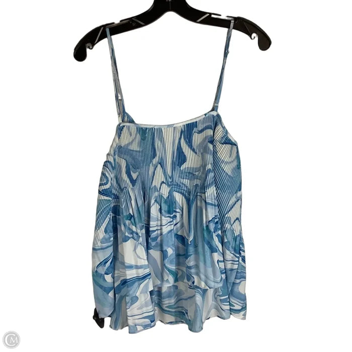 Top Sleeveless By Nine West In Blue & White, Size: Xl