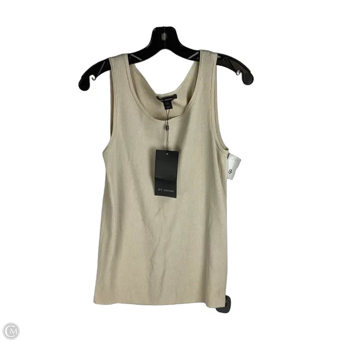 Top Sleeveless Designer By St. John In Beige, Size: L