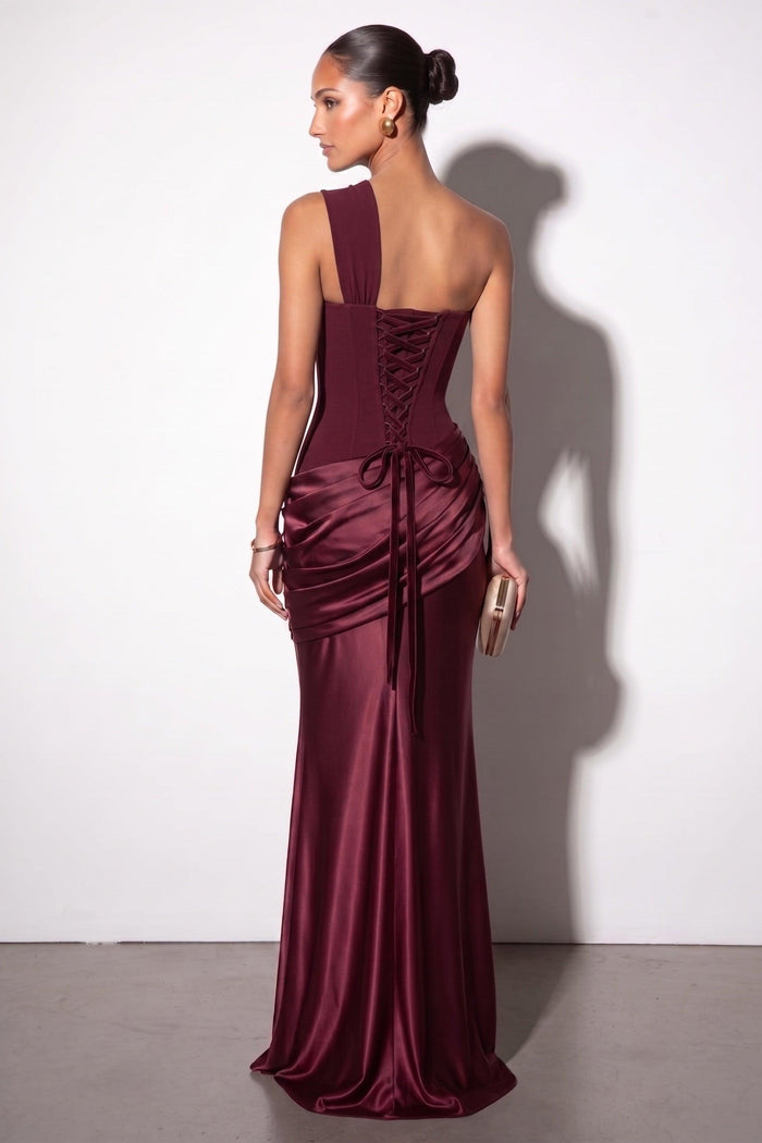 Trumpet-Mermaid Floor-length Elastic Cloth Stretch Satin Wedding Guest Dress CG0333
