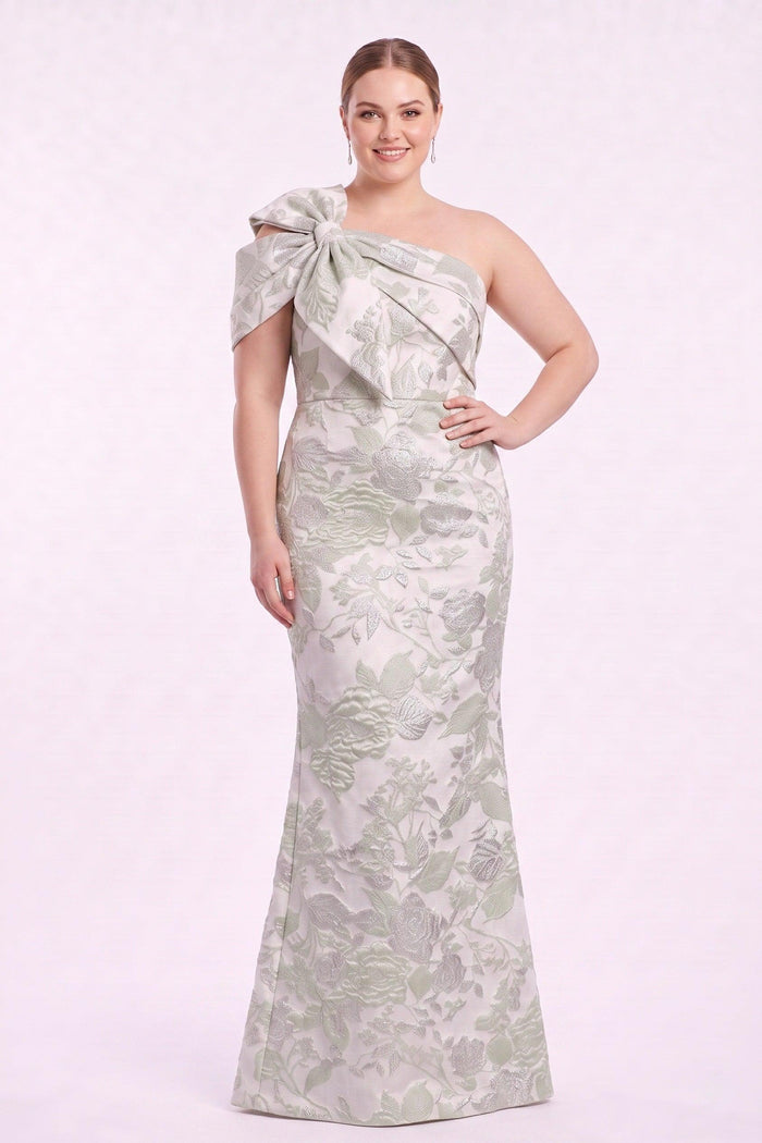 Trumpet-Mermaid Floor Length Jacquard Mother of the Bride Dress CM0478