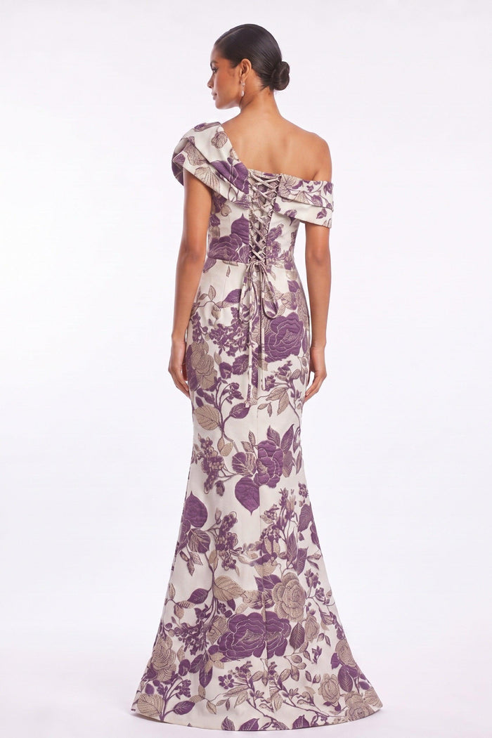 Trumpet-Mermaid Floor Length Jacquard Mother of the Bride Dress CM0483