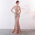Trumpet-Mermaid Floor Length Sequins Dress 682171341454 - COCOMELODY
