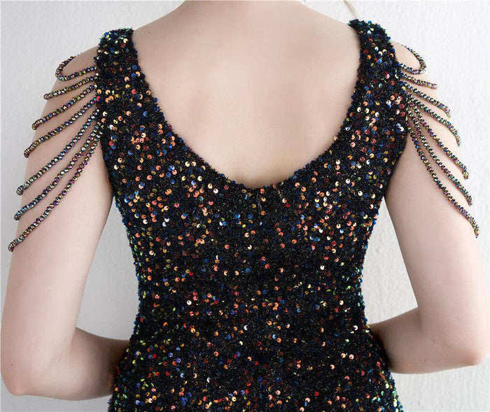 Trumpet-Mermaid Floor Length Sequins Dress 682786662179 - COCOMELODY