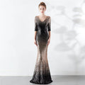 Trumpet-Mermaid Floor Length Sequins Dress 743692331466 - COCOMELODY
