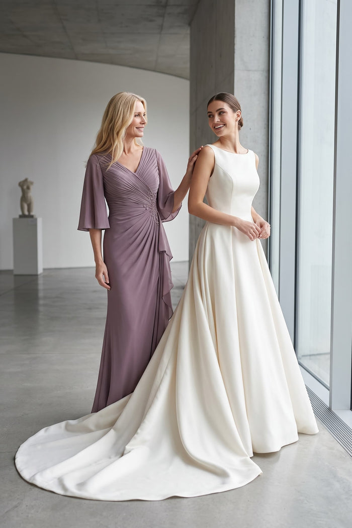 Trumpet-Mermaid Maxi Chiffon Mother Of The Bride Dress CM0310