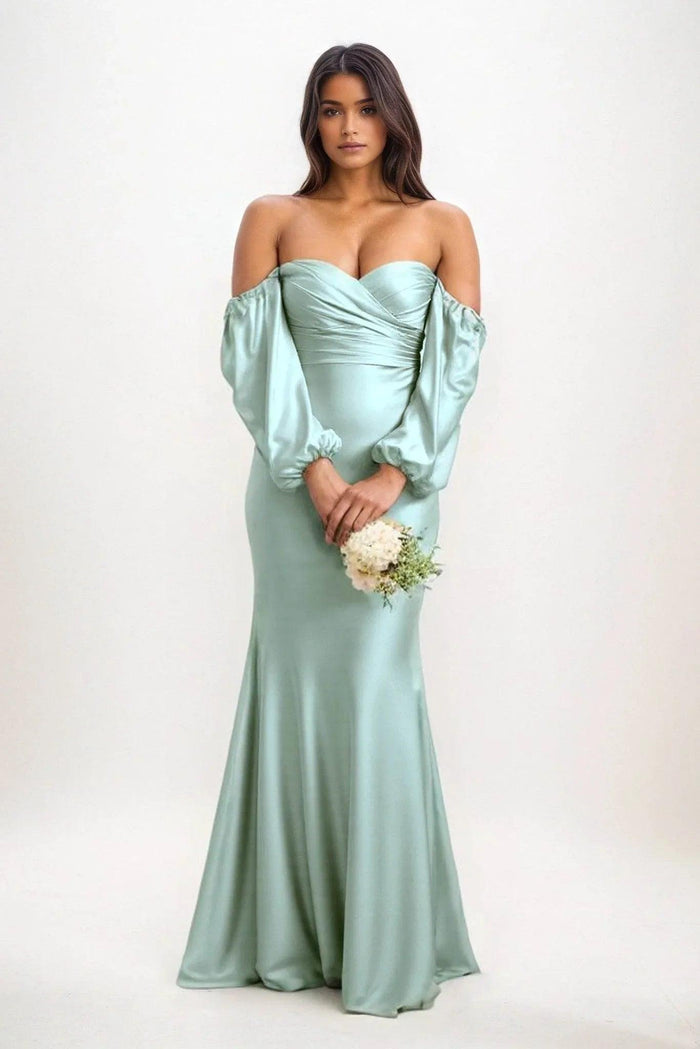 Trumpet-Mermaid Maxi Luxe Satin Dress CB0817CS - COCOMELODY