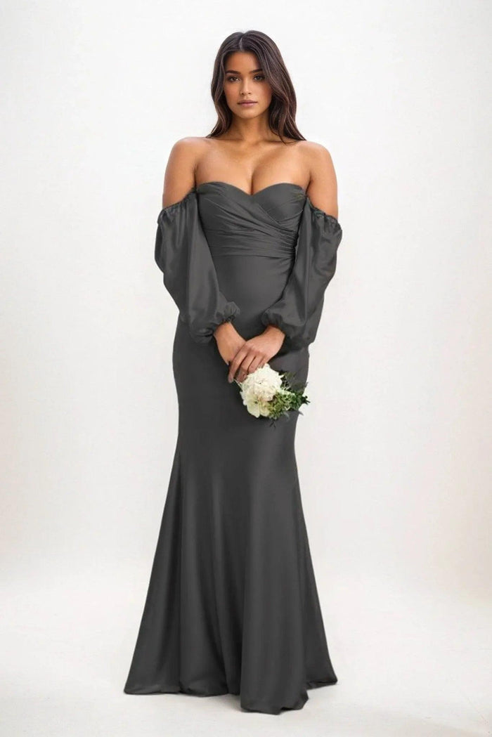 Trumpet-Mermaid Maxi Luxe Satin Dress CB0817CS - COCOMELODY