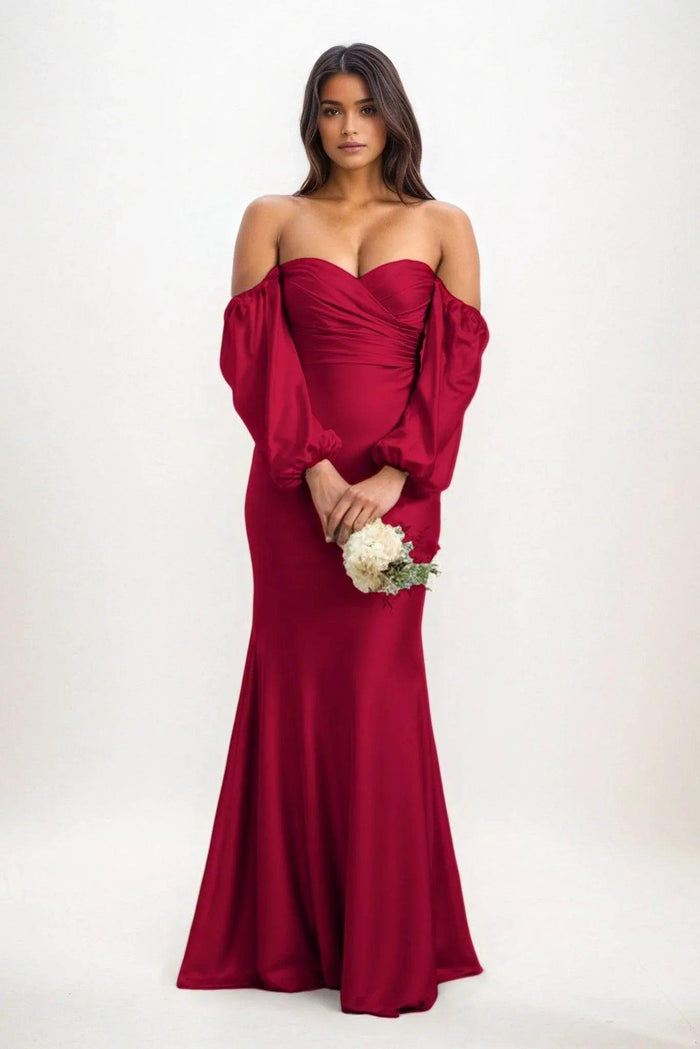 Trumpet-Mermaid Maxi Luxe Satin Dress CB0817CS - COCOMELODY