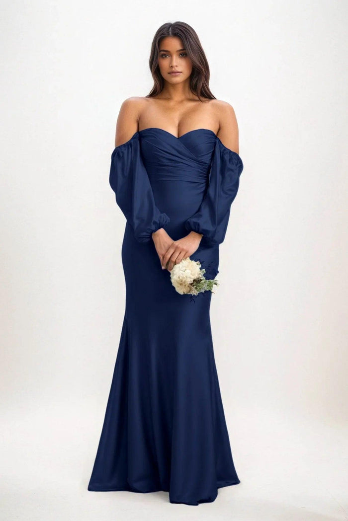 Trumpet-Mermaid Maxi Luxe Satin Dress CB0817CS - COCOMELODY