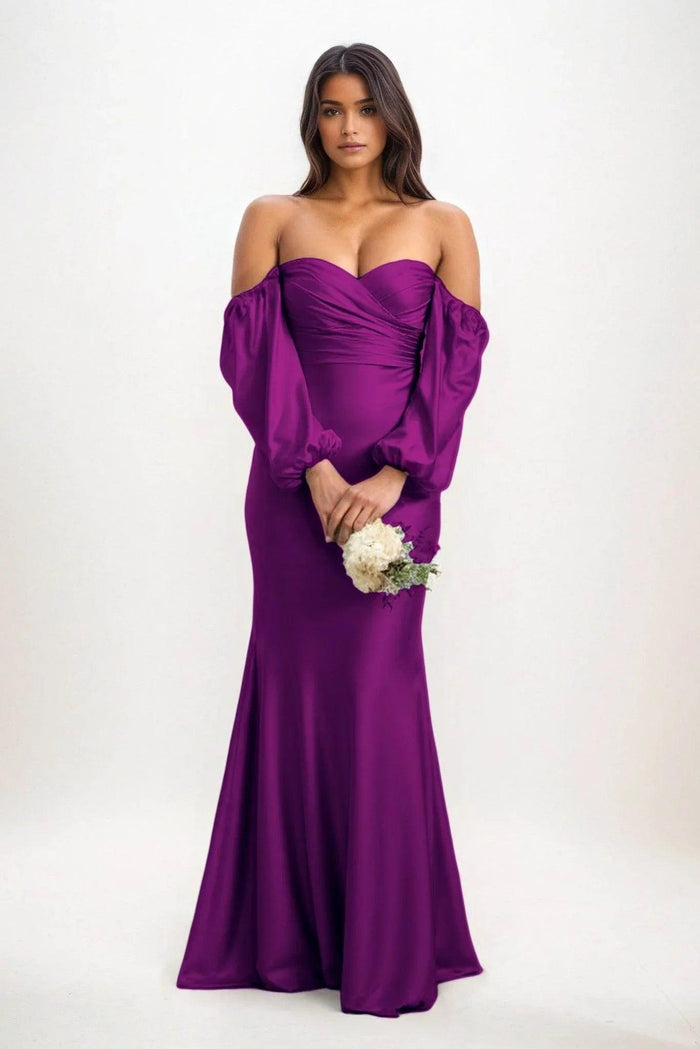 Trumpet-Mermaid Maxi Luxe Satin Dress CB0817CS - COCOMELODY