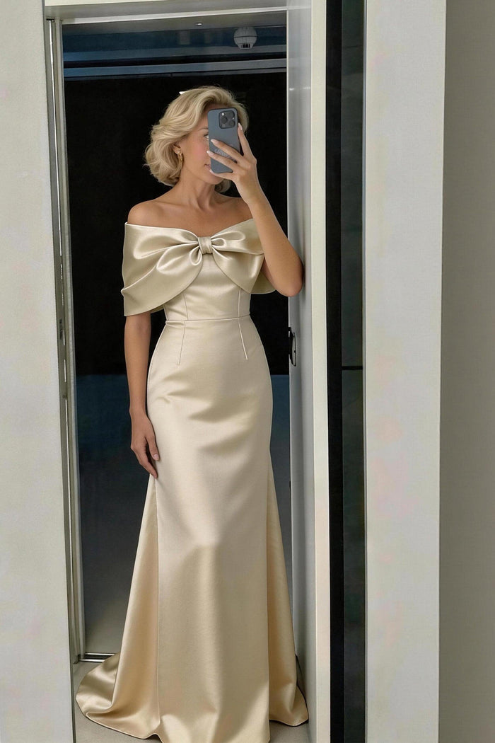 Trumpet-Mermaid Maxi Mikado Mother of the Bride Dresses CM0387