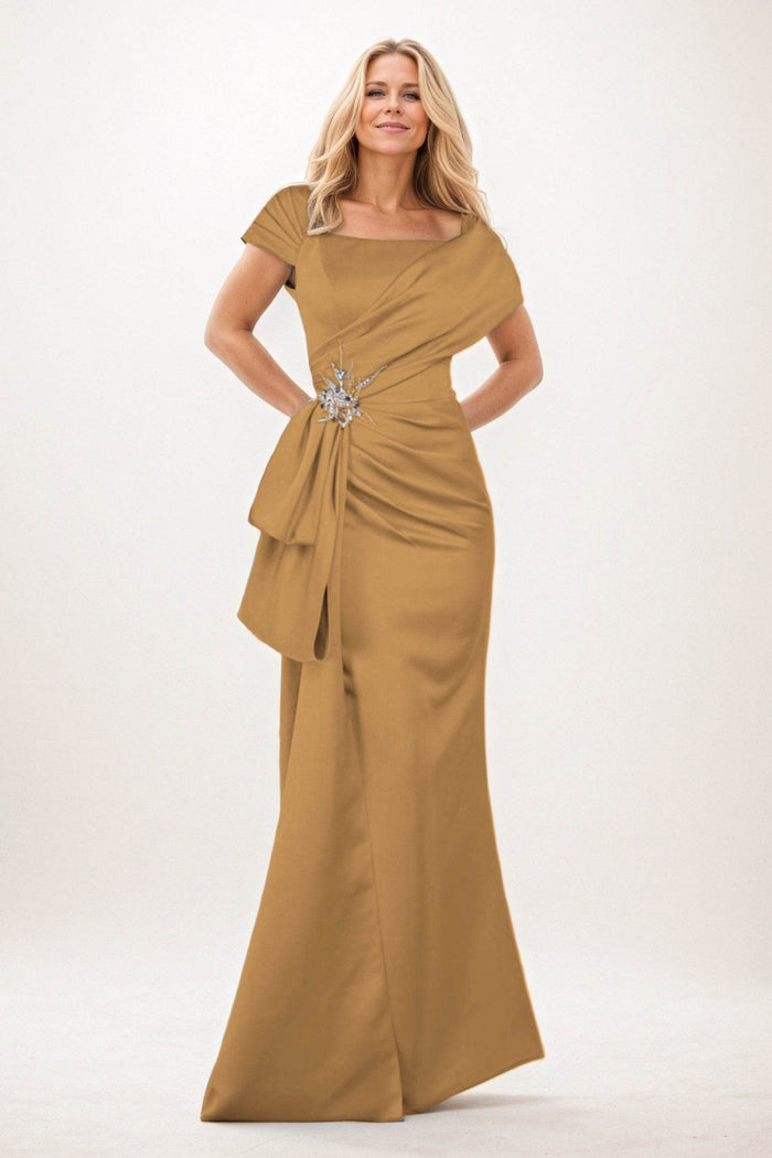 Trumpet-Mermaid Maxi Satin Mother of the Bride Dresses CM0385 - COCOMELODY