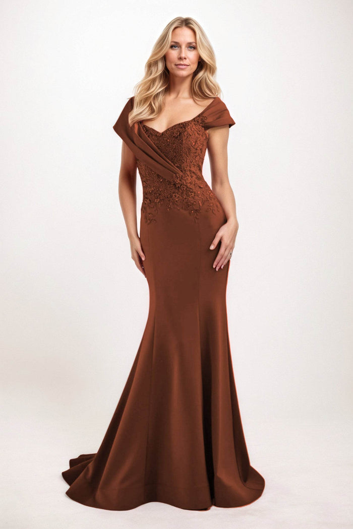 Trumpet-Mermaid Maxi Satin Mother of the Bride Dresses CM0393 - COCOMELODY