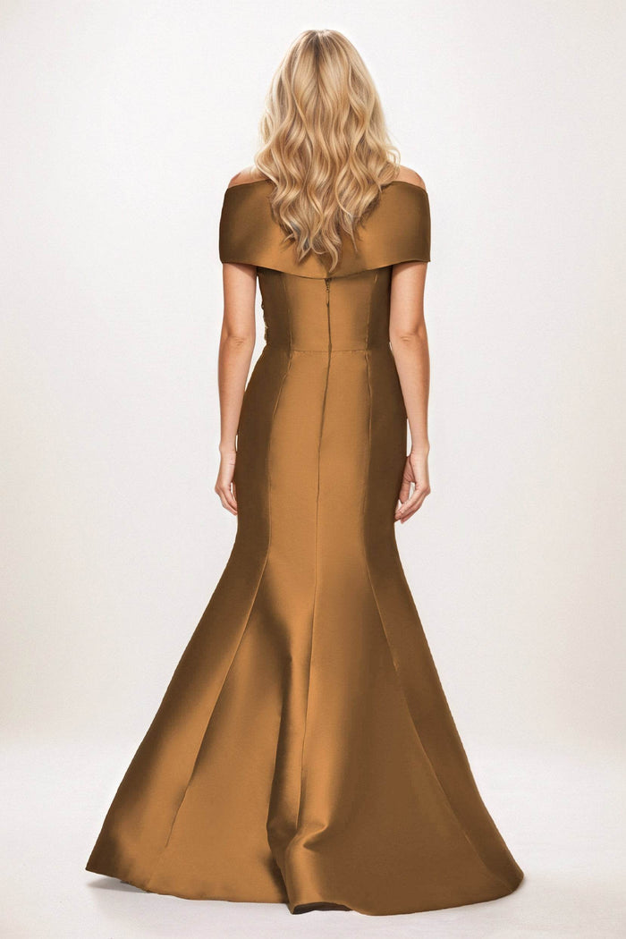 Trumpet-Mermaid Maxi Satin Mother of the Bride Dresses CM0407 - COCOMELODY