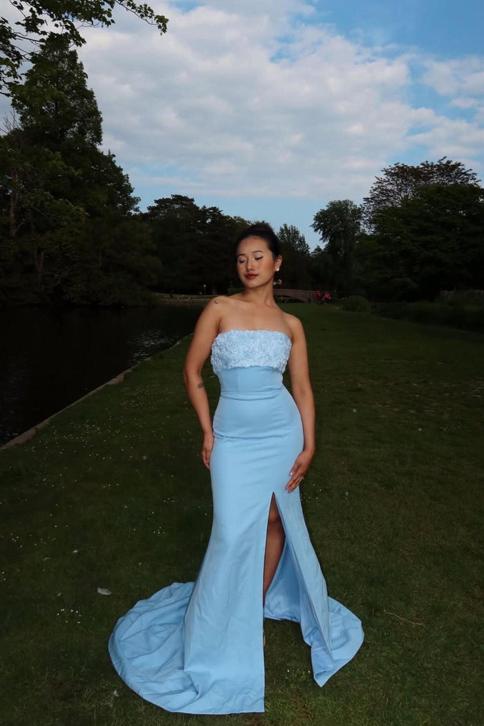 Trumpet-Mermaid Sweep-Brush Train Stretch Crepe Bridesmaid Dress CS0591BM