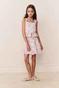 Tween Jessamine Mixed Print Top