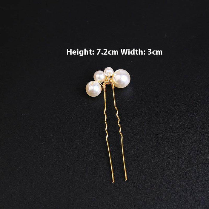 U-shaped Pearl Brida Hairpins 6 piece 684476301257 - COCOMELODY