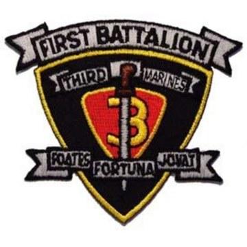 USMC 1st Bn 3rd: EagleEmblems PM0460 Patch-USMC,01ST BN 3RD (3'')
