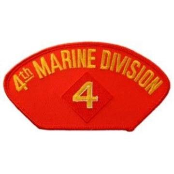 USMC Hat 4th Div: EagleEmblems PM1388 Patch-USMC,Hat,004TH DIV