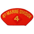 USMC Hat 4th Div: EagleEmblems PM1388 Patch-USMC,Hat,004TH DIV