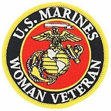 USMC Woman Vet: Marine Corps Woman Veteran Iron On Patch 3"