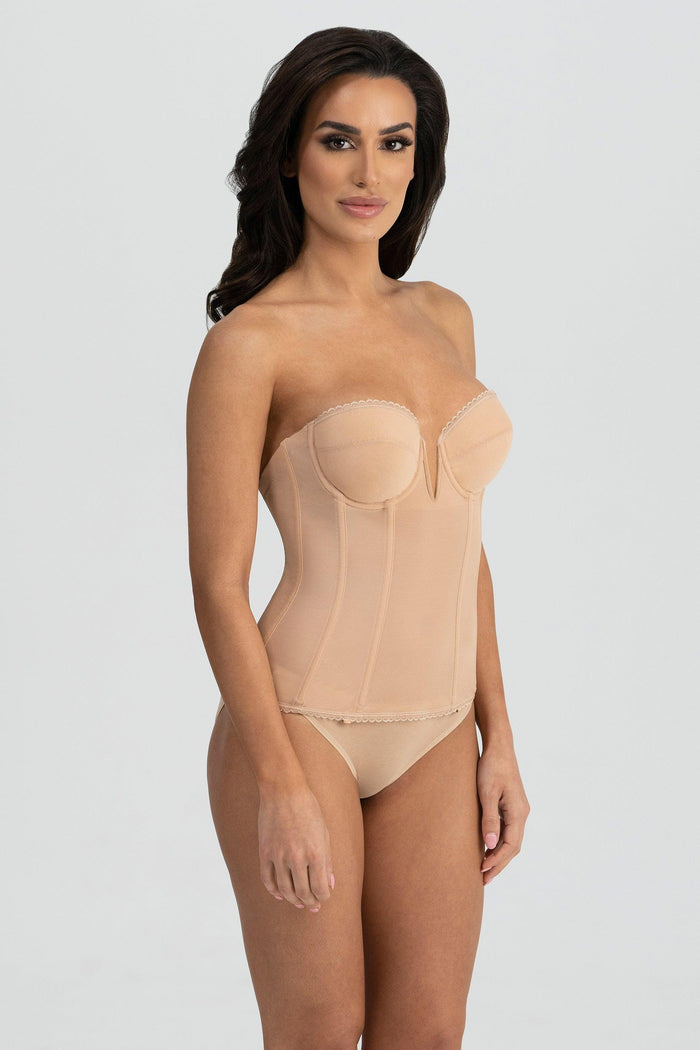 V Wire Longline Strapless Corset Bridal Bra 8990