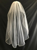 Veil 110: Rattail edge veil fingertip length 1 tier