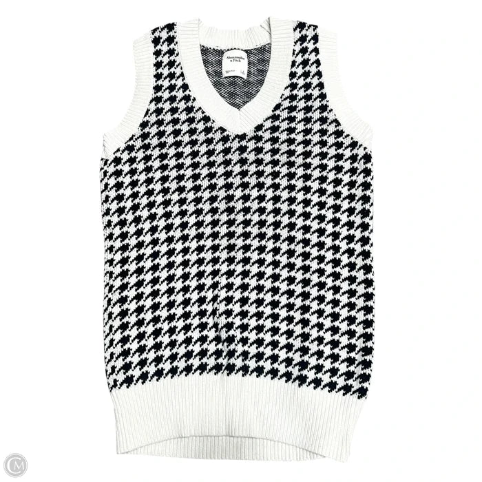 Vest Sweater By Abercrombie And Fitch In Black & White, Size: S