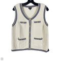 Vest Sweater By Talbots In Cream, Size: L