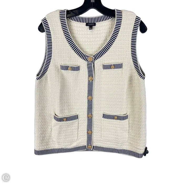 Vest Sweater By Talbots In Cream, Size: L
