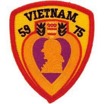 Vietnam Purple Heart: EagleEmblems Patch-Vietnam,Purple Hrt (3'')