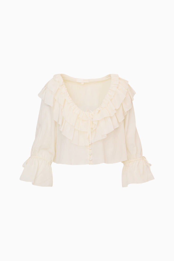 Warlow Silk Ruffle Blouse