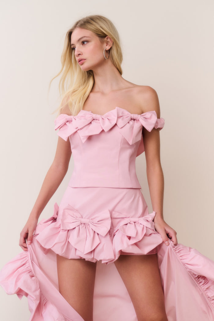 Winston Silk Taffeta Bow Top