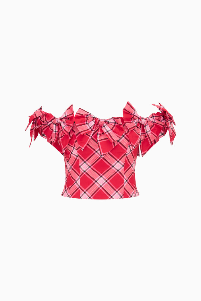 Winston Tartan Taffeta Bow Top
