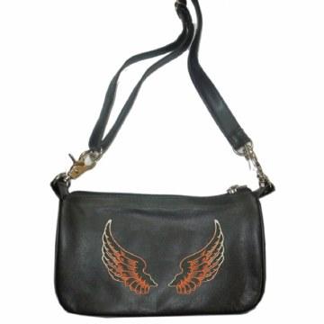 Ladies Clip Bag W/Wing Brown: Ladies Clip Bag W/Wing Brown