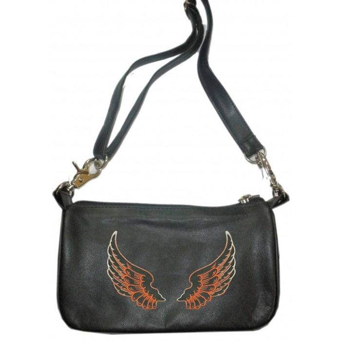Ladies Clip Bag W/Wing Brown: Ladies Clip Bag W/Wing Brown