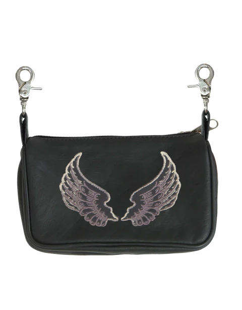 Ladies Clip Bag W/Wing Brown: Ladies Clip Bag W/Wing Brown