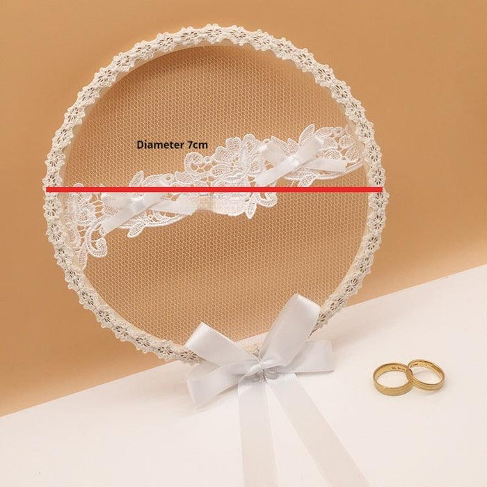 Wooden ring box Lace bow ring pillow embroidery hoop 586423423840 - COCOMELODY