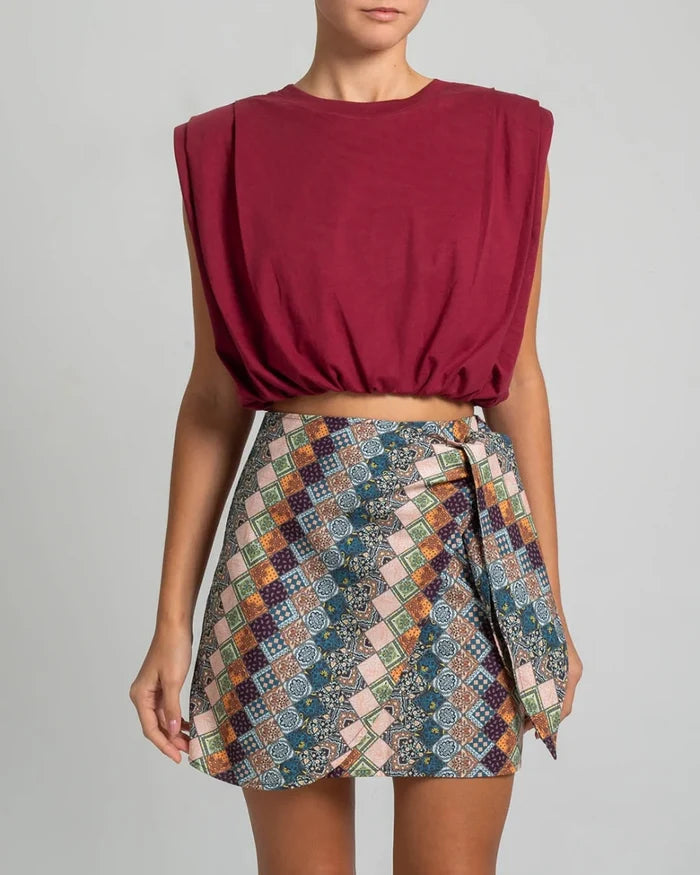 Skirts Stefania Frangista Zia Short Skirt Patchwork Apoella