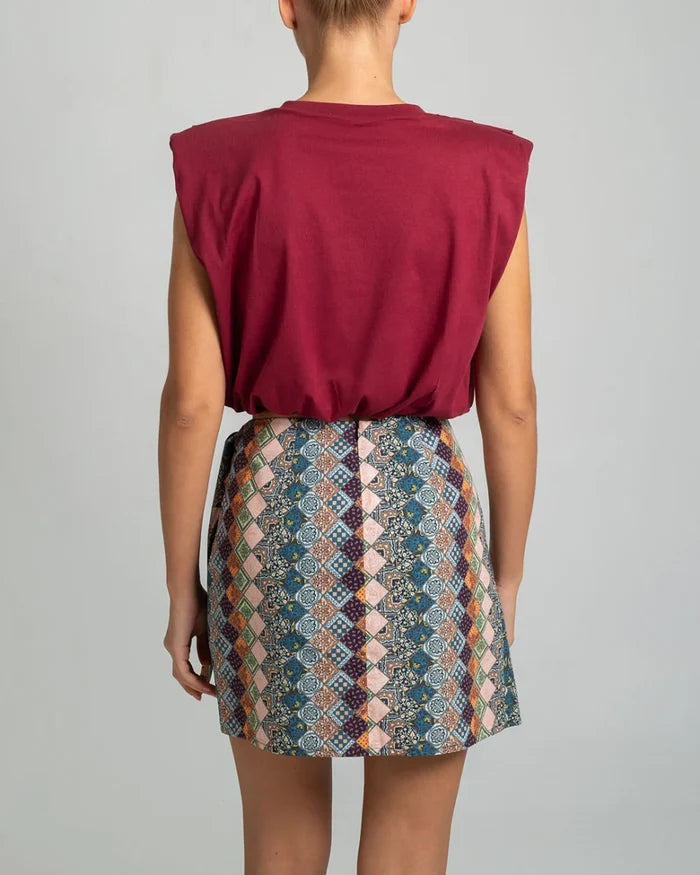 Skirts Stefania Frangista Zia Short Skirt Patchwork Apoella