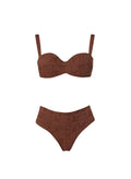 Bikini Stefania Frangista Zoey Cup Bikini Jacquard Coffee Apoella