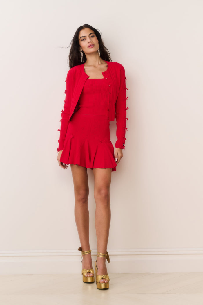 Zoriah Rib Pointelle Knit Cardigan