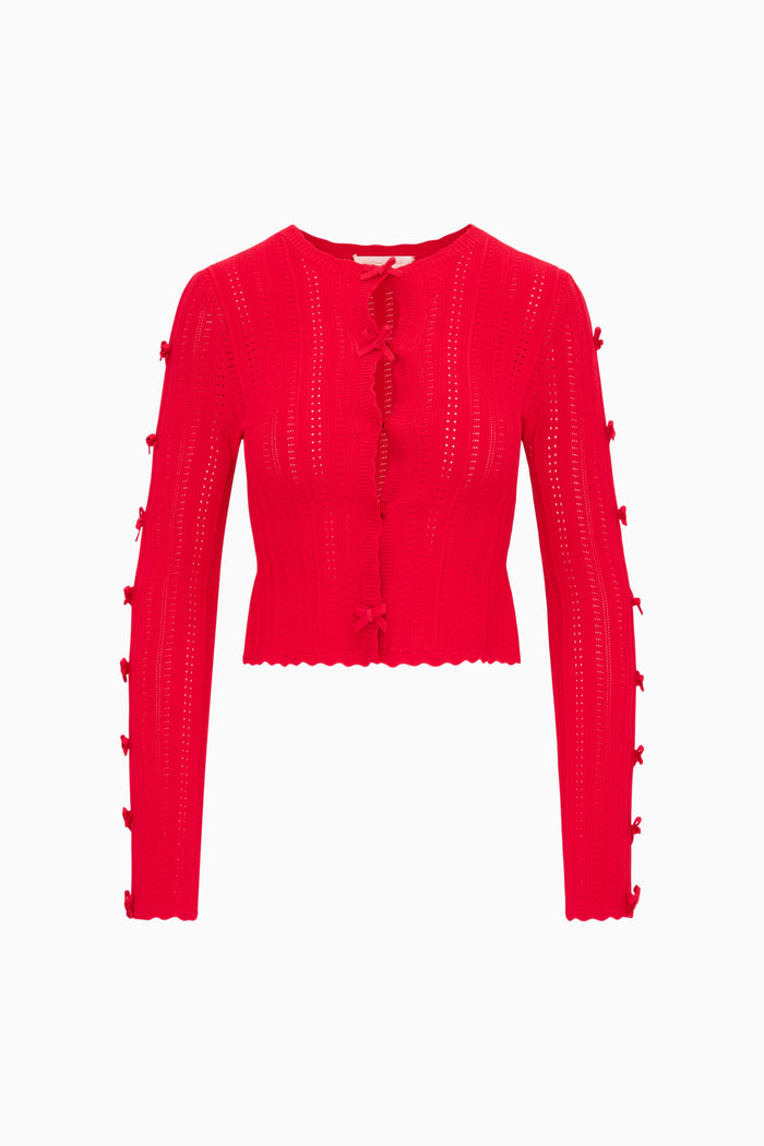 Zoriah Rib Pointelle Knit Cardigan
