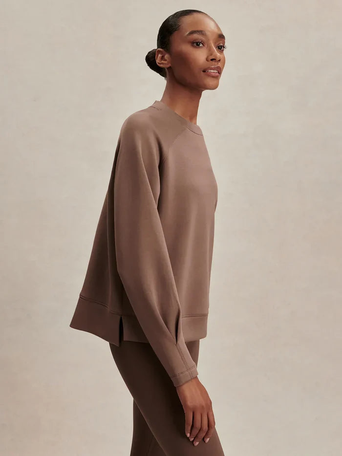 Sweater Varley Zosia Crew Neck Midlayer Sweater Coffee Quartz Apoella